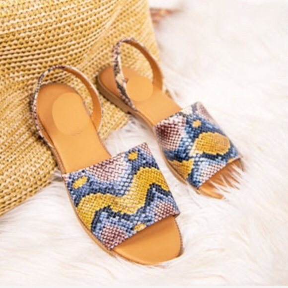 Snake Print Slingback Sandals - Picture 5 of 5